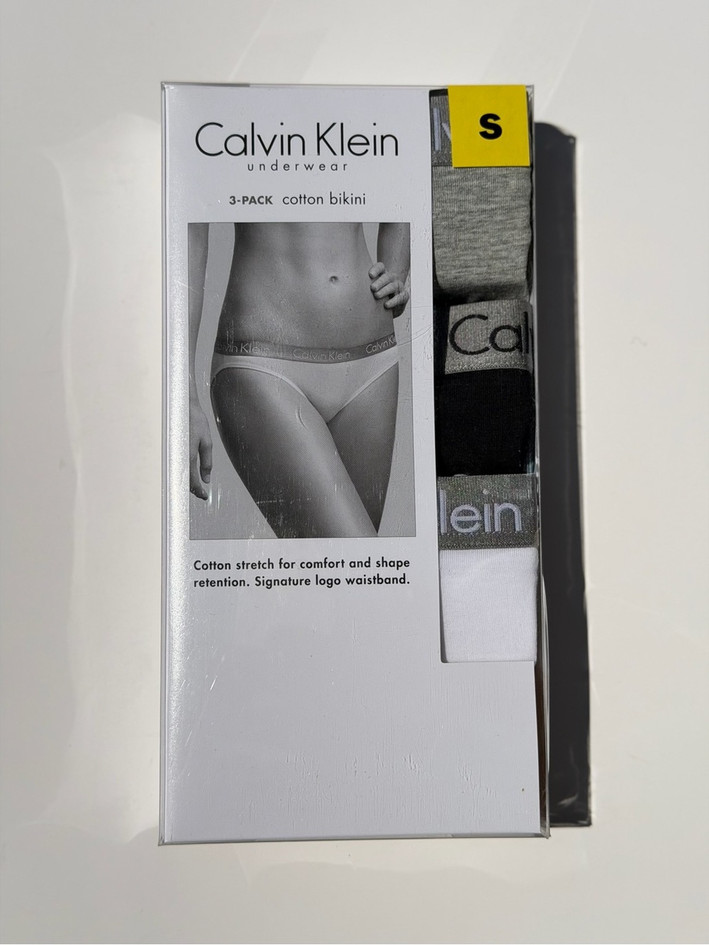 Calvin Klein 3-Pack Cotton Bikini Briefs - Gray, Black, White